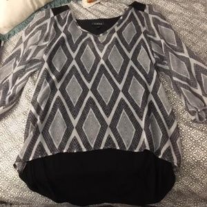 Black and White Blouse